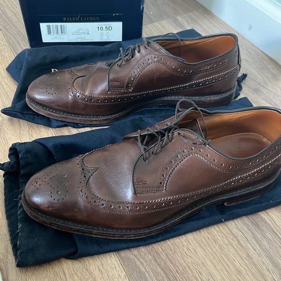 Ralph Lauren Sanderson Dark Brown Burnished Calf - men’s 10.5 - Picture 3 of 9